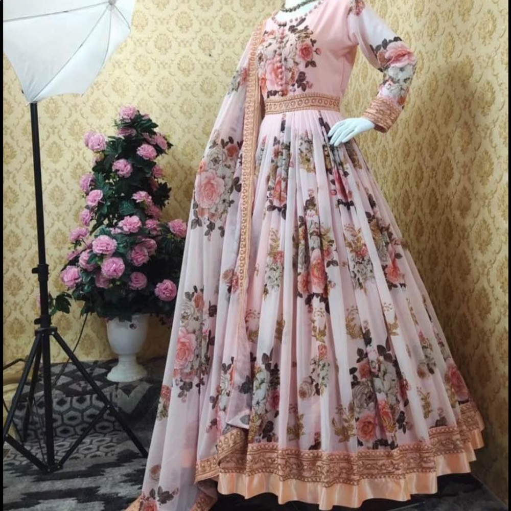 Indian floral long dress/ Gown